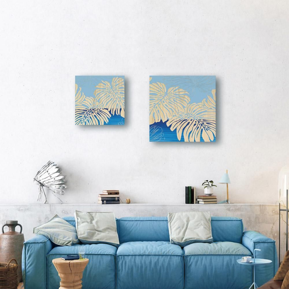 絵画 ウッド スカルプチャー アート「ワイルド モンステラS(BL+NP)」