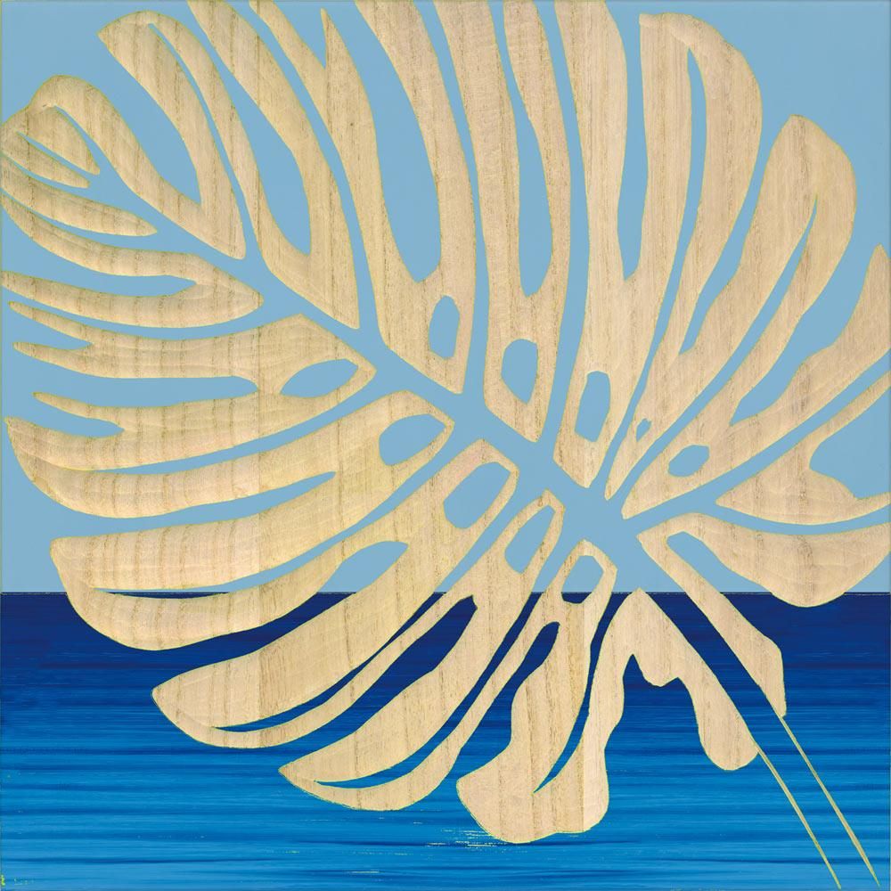 絵画 ウッド スカルプチャー アート「シングル モンステラ2(BL+NP)」