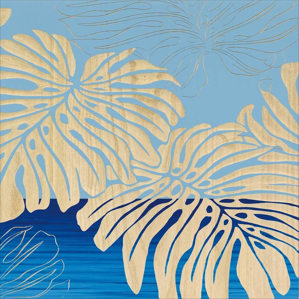 絵画 ウッド スカルプチャー アート「ワイルド モンステラ(BL+NP)」