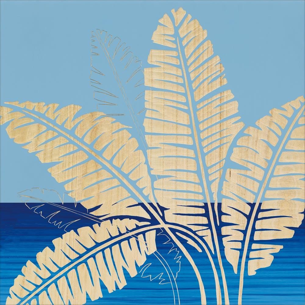 絵画 ウッド スカルプチャー アート「バナナリーフ(BL+NP)」