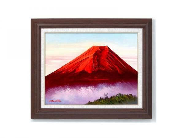 原画 赤富士 富士山絵画 縁起物 壁掛け 絵 オシャレ雑貨 風景画