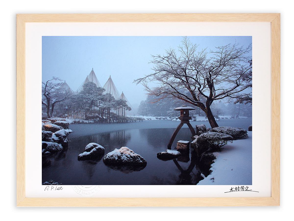 6万2千円:#真作保証=黒澤信男先生#油彩画F3号「山峡雪景色」精美的写実 