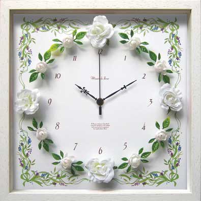 時計 Rosegarden Clock White ローズガーデン クロック ホワイト 絵画や壁掛け販売 日本唯一の風景専門店 R あゆわら