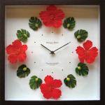 《時計》Hawaiian clock Hibiscus Red(ハワイアン クロック ハイビスカス レッド)