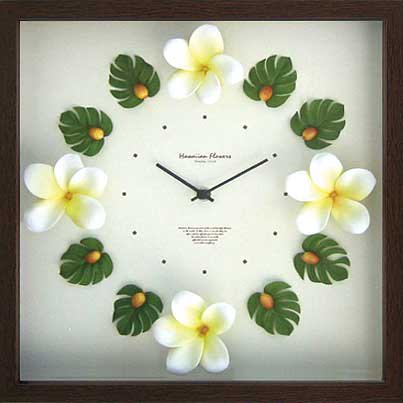 時計 Hawaiian Clock Plumeria Yellow ハワイアン クロック プルメリア イエロー 絵画 や壁掛け販売 日本唯一の風景専門店 R あゆわら