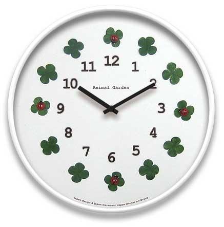 《時計》Display Clock Clover with Ladybug(ディスプレイ クロック クローバーとてんとうむし)