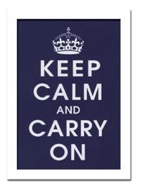 《アートフレーム》Vintage Reproduction Keep Calm (navy)(キープ カーム(ネイビー)冷静に戦い続けよ)