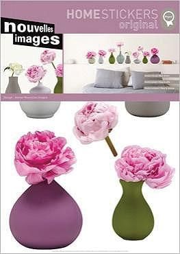 《ウォールステッカー》Home Stickers Vases of peonies (ボタンの花瓶)