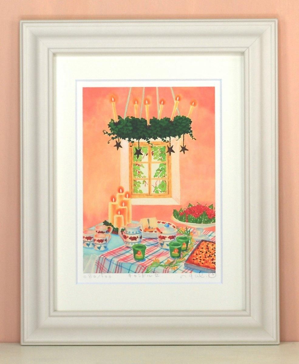 《絵画 水彩画》キャンドル2〔栗乃木ハルミ くりのきはるみ 〕