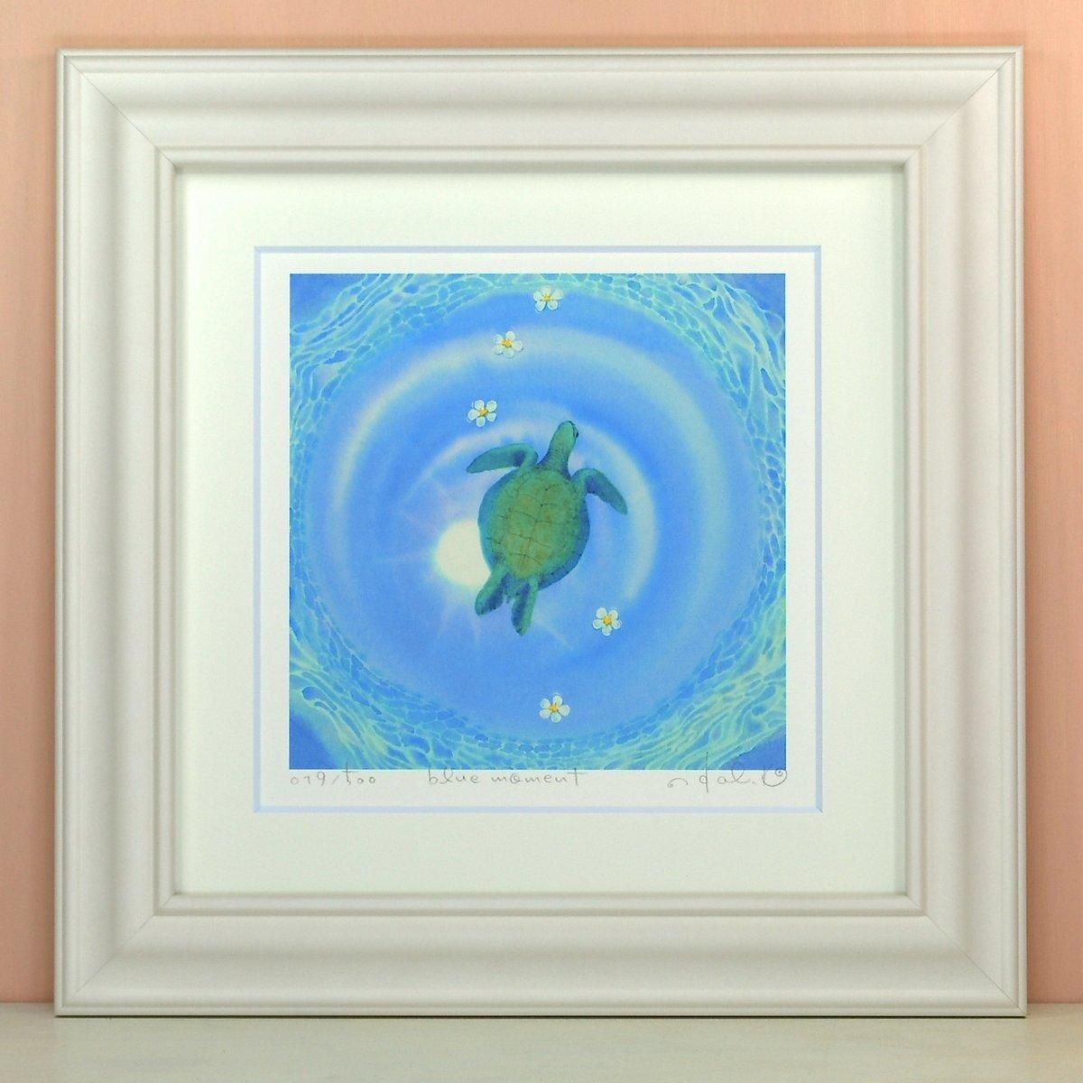 《絵画 水彩画》blue moment〔栗乃木ハルミ くりのきはるみ 〕