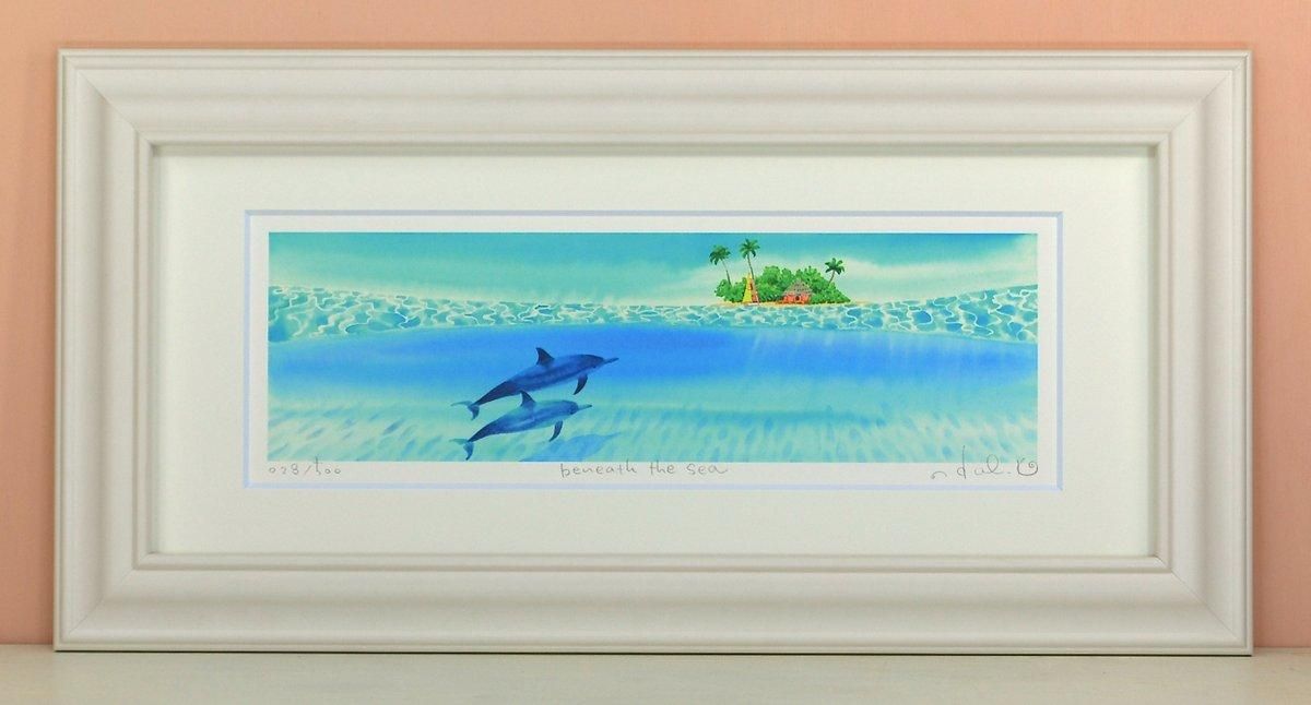 《絵画 水彩画》beneath the sea〔栗乃木ハルミ くりのきはるみ 〕