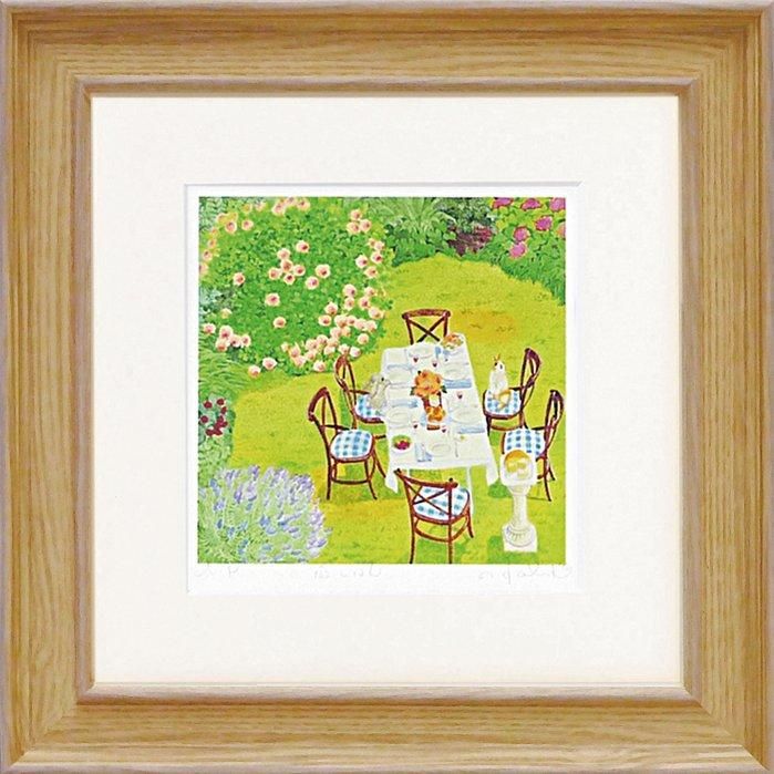 《絵画 壁掛け》くりのき はるみ「庭ごはん」