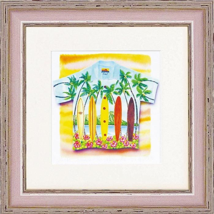《絵画 壁掛け》くりのき はるみ「アロハ/ロングボード」