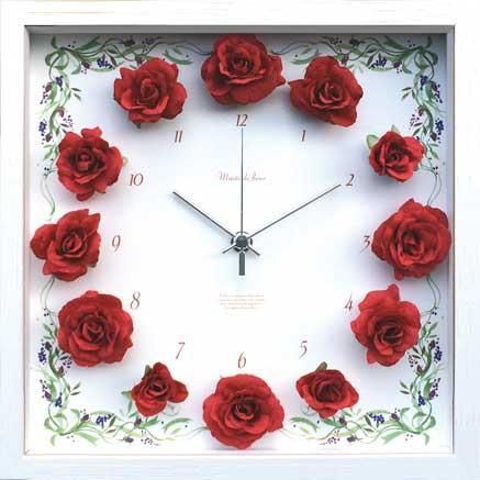 《時計》【ゆうパケット】Flower Clock Rose / Red