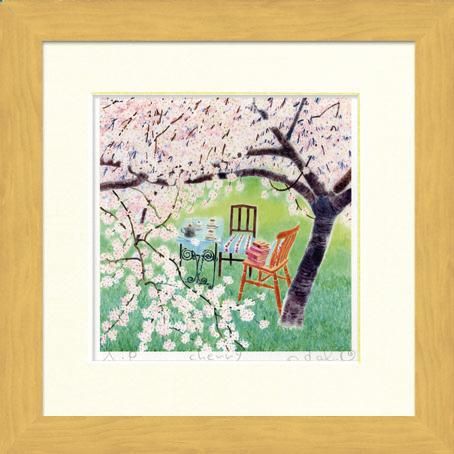 《絵画 壁掛け》【ゆうパケット】Harumi Kurinoki-S cherry