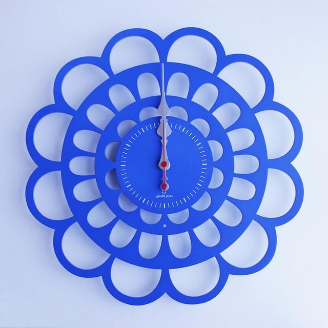 《時計》BOTAN CLOCK 青色/絵画・壁掛けアートは、リビングや玄関におすすめのインテリア。かわいい壁飾りはお部屋を癒やしてくれそう。プレゼントにも。