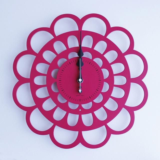 《時計》BOTAN CLOCK ピンク色/絵画・壁掛けアートは、リビングや玄関におすすめのインテリア。かわいい壁飾りはお部屋を癒やしてくれそう。プレゼントにも。