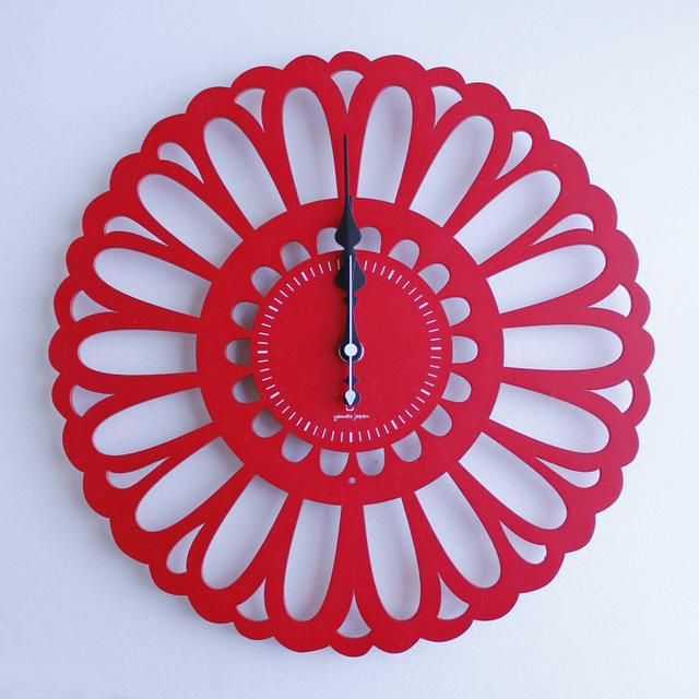 《時計》Marguerite CLOCK 赤色/絵画・壁掛けアートは、リビングや玄関におすすめのインテリア。かわいい壁飾りはお部屋を癒やしてくれそう。プレゼントにも。