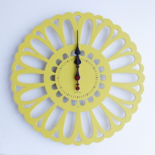 《時計》Marguerite CLOCK 黄色/絵画・壁掛けアートは、リビングや玄関におすすめのインテリア。かわいい壁飾りはお部屋を癒やしてくれそう。プレゼントにも。