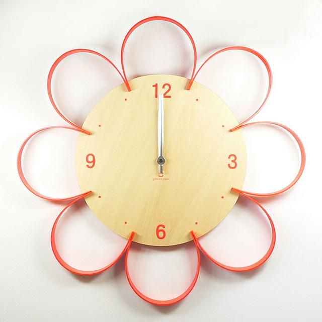 《時計》FLOWER CLOCK オレンジ/絵画・壁掛けアートは、リビングや玄関におすすめのインテリア。かわいい壁飾りはお部屋を癒やしてくれそう。プレゼントにも。