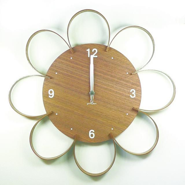 《時計》FLOWER CLOCK ウォールナット/絵画・壁掛けアートは、リビングや玄関におすすめのインテリア。かわいい壁飾りはお部屋を癒やしてくれそう。プレゼントにも。