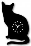 《時計》Silhouette Clock Cat