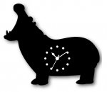 《時計》Silhouette Clock Hippopotamus