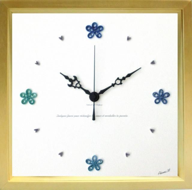 《時計》Paper Quilling Clock Blue/NA