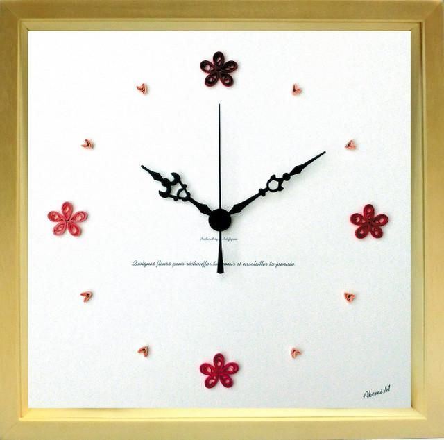 《時計》Paper Quilling Clock Red/NA