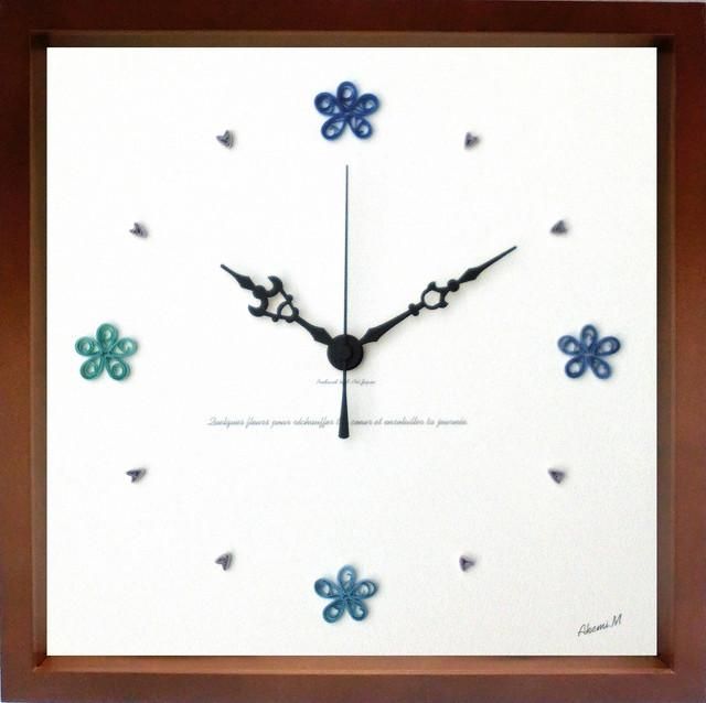 《時計》Paper Quilling Clock Blue/BR