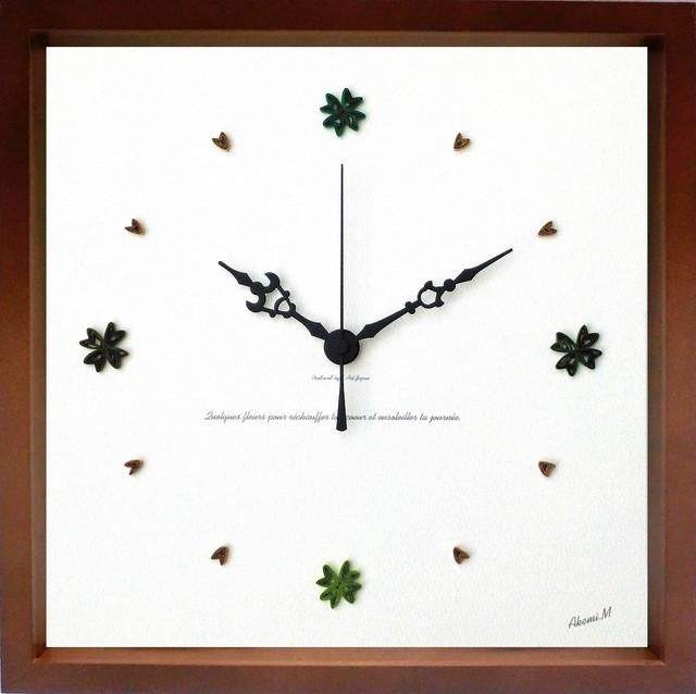 《時計》Paper Quilling Clock Green/BR