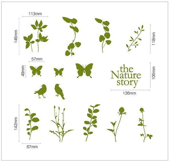 《ウォールステッカー》Nature Story Olive