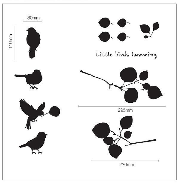 《ウォールステッカー》Little Birds Black