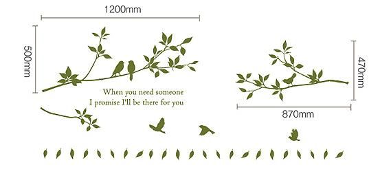 《ウォールステッカー》Happy Tree 2L Olive