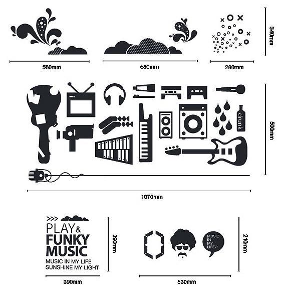 《ウォールステッカー》Music Artist Black