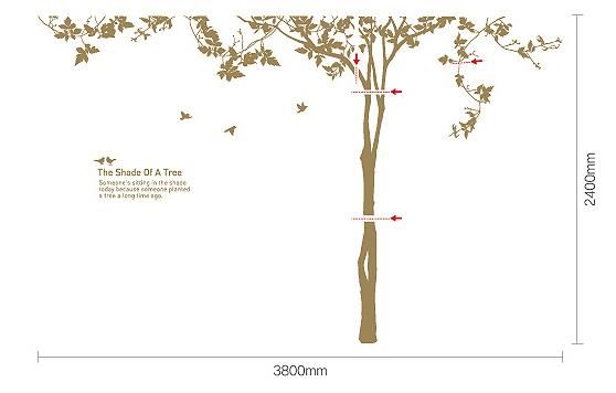 《ウォールステッカー》Shade of a tree Latte/Brown