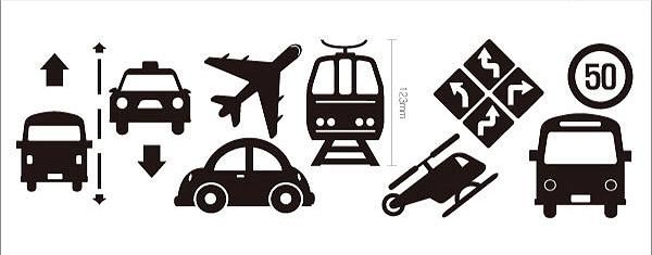 《ウォールステッカー》Travel Icon ミニウォールステッカー