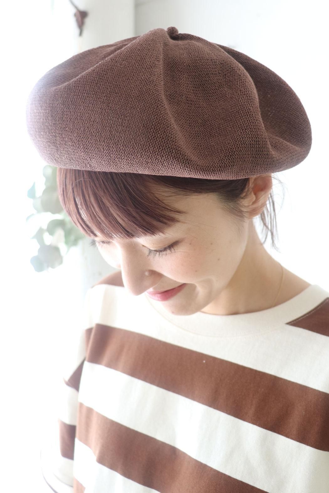 【ゆきちゃん】mature ha.マチュアーハ シルク ベレー帽 春夏 mature ha.(マチュアーハ)MAS23-20 beret top gather big silk