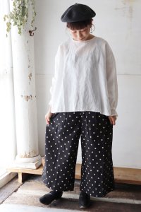 ◆SALE40％◆40s POPLIN DOT PRINT WIDE EASY PANTS（soil）<img class='new_mark_img2' src='https://img.shop-pro.jp/img/new/icons20.gif' style='border:none;display:inline;margin:0px;padding:0px;width:auto;' />