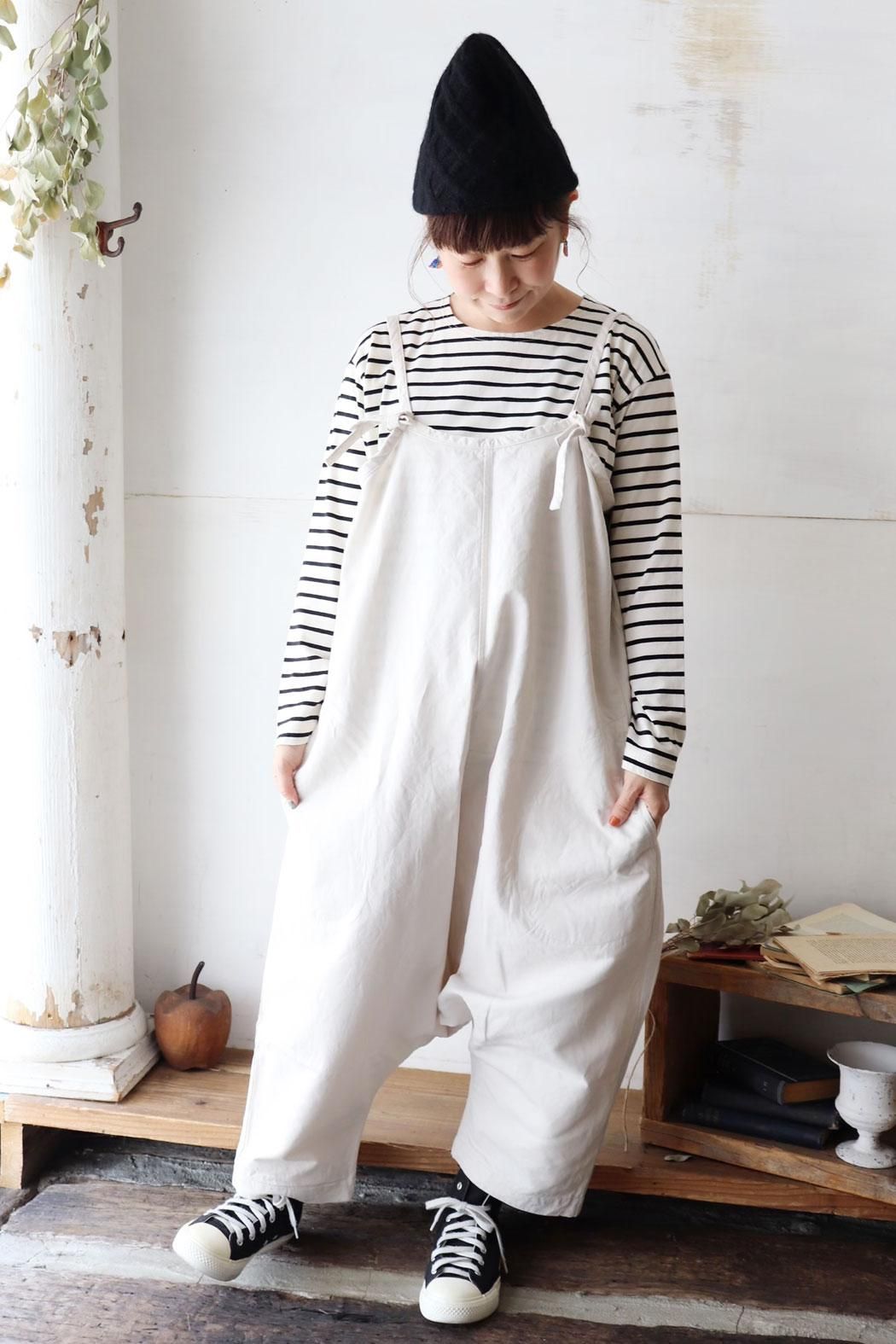 店内全品ﾎﾟｲﾝﾄ2倍!! Vlas Blomme Work Linen Cotton サロペット