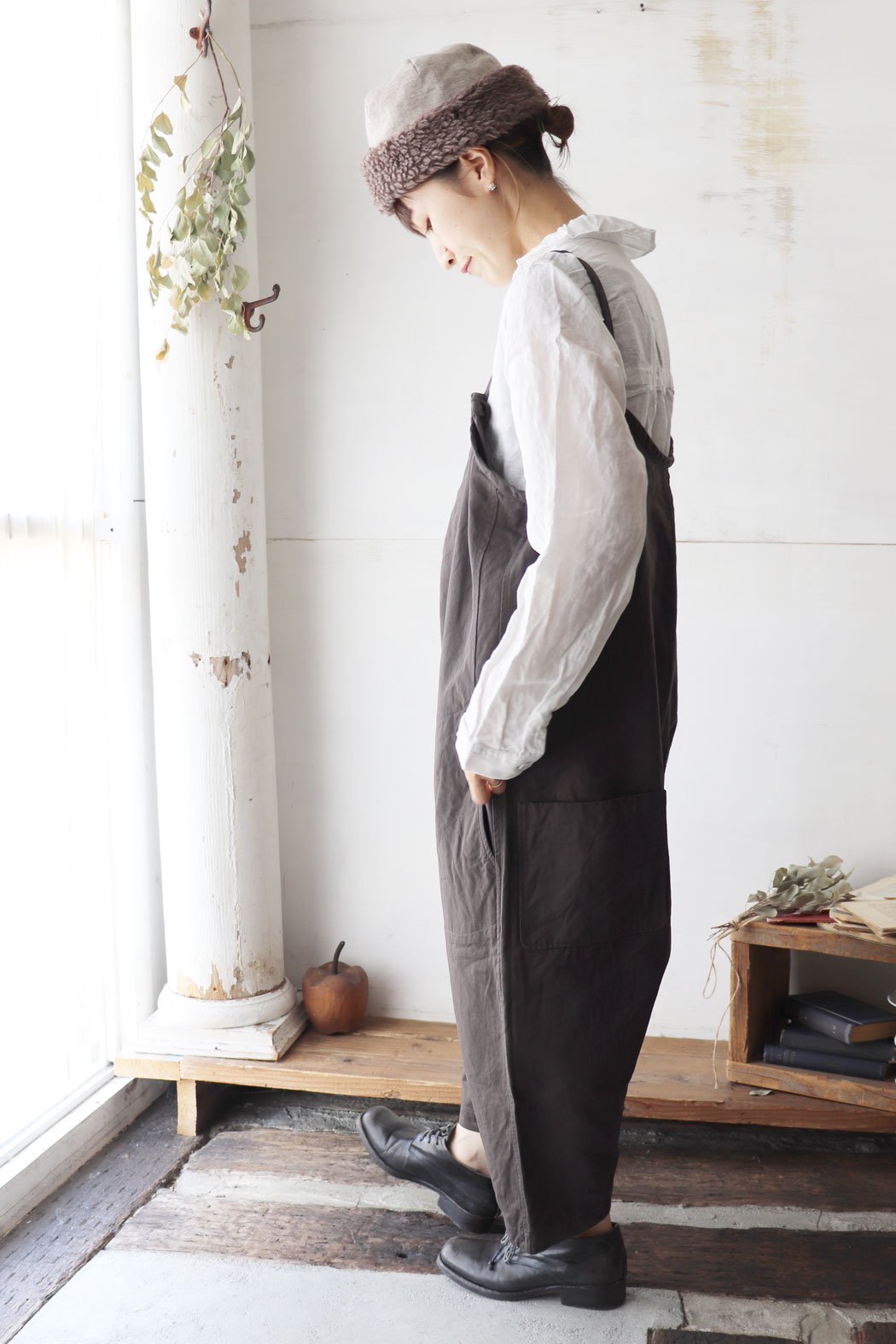 13532092) Vlas Blomme (ヴラスブラム) /Work Linen Cotton Salopette