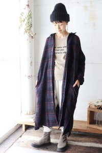 COTTON WAFFLE CHECK OVERDYE ONE-UP COLLAR LONG SHIRT（HTS）<img class='new_mark_img2' src='https://img.shop-pro.jp/img/new/icons8.gif' style='border:none;display:inline;margin:0px;padding:0px;width:auto;' />