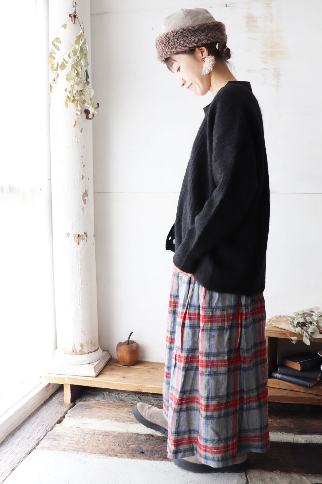 人気ブランド ichiAntiquites イチアンティークス LINEN WOOL TARTAN CHECK JACKET  リネンウールタータンチェックジャケット レディース ジャケット チェックジャケット altaruco.com