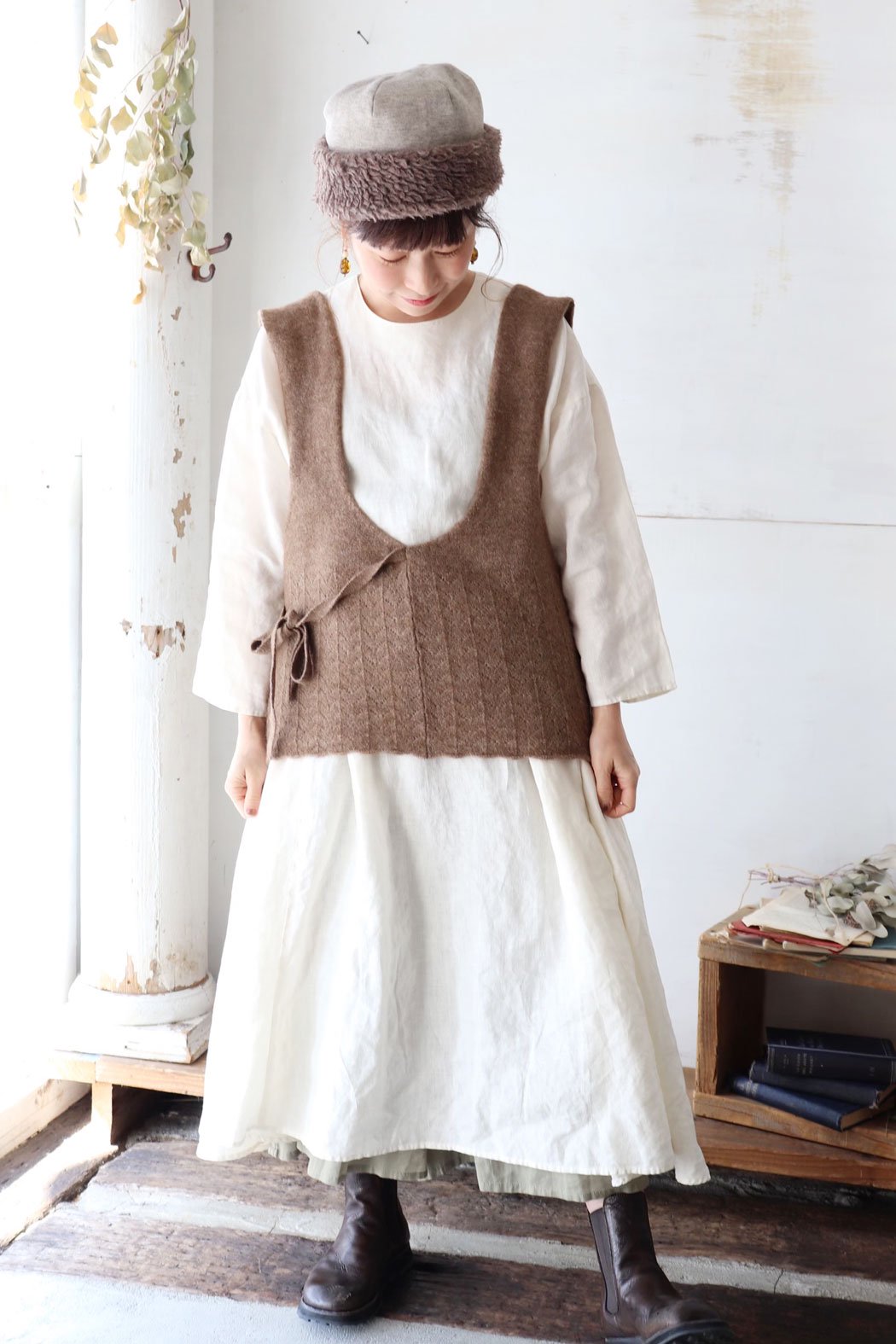 ◇SALE40％◇Aerial Alpaca Wool エプロンジレ（Vlas Blomme）