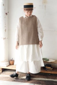 Cotton Linen Mix Knit Vest（HEAVENLY）