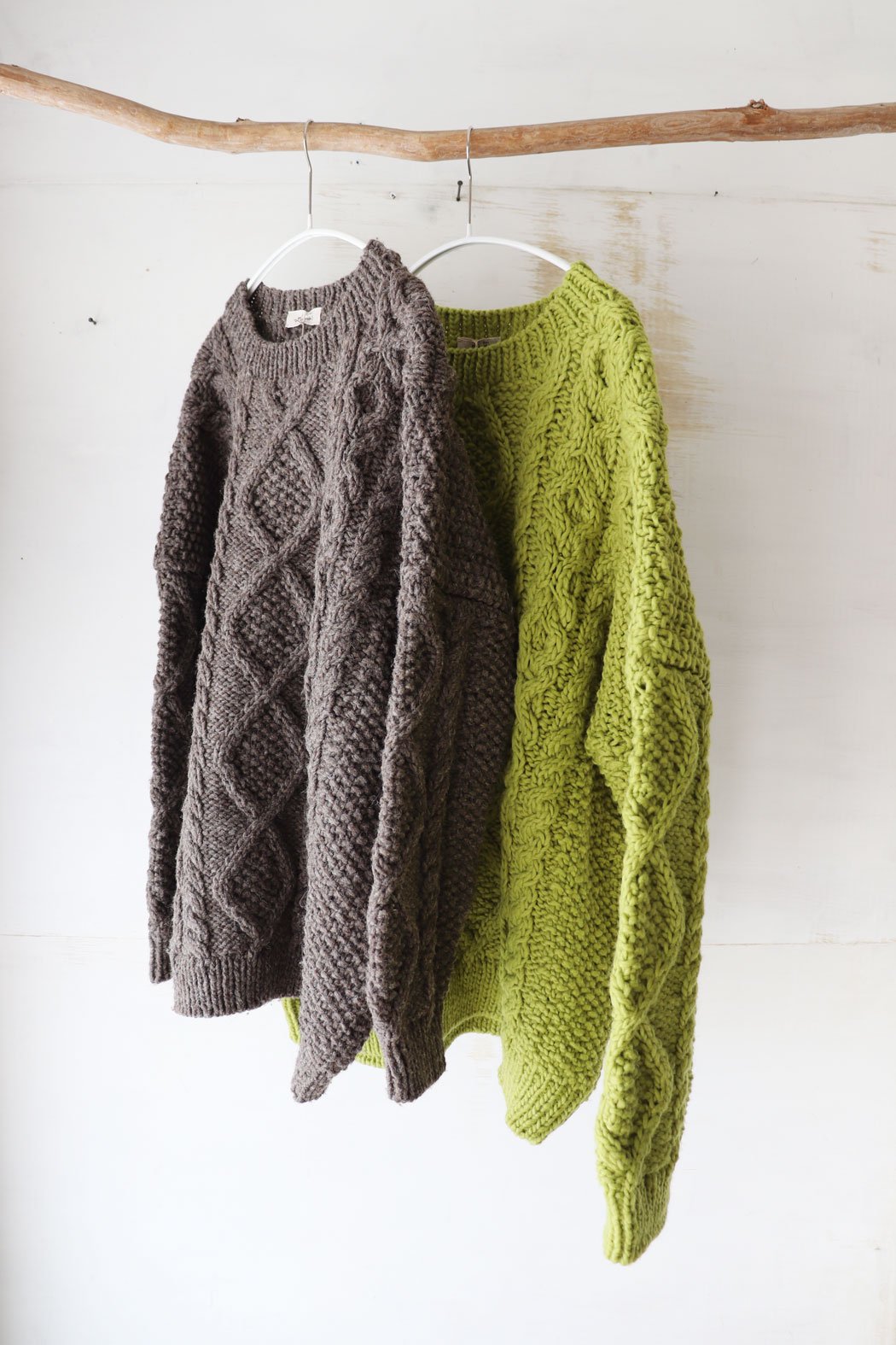 PERU KNIT ペルーニット ハンドニットショールカラーロングカーディガン-