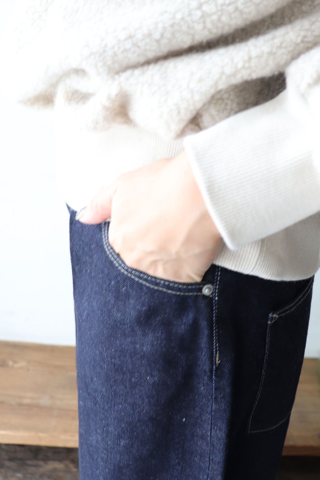 12oz ヴィンテージデニム ワイドパンツ *one wash（tumugu:）