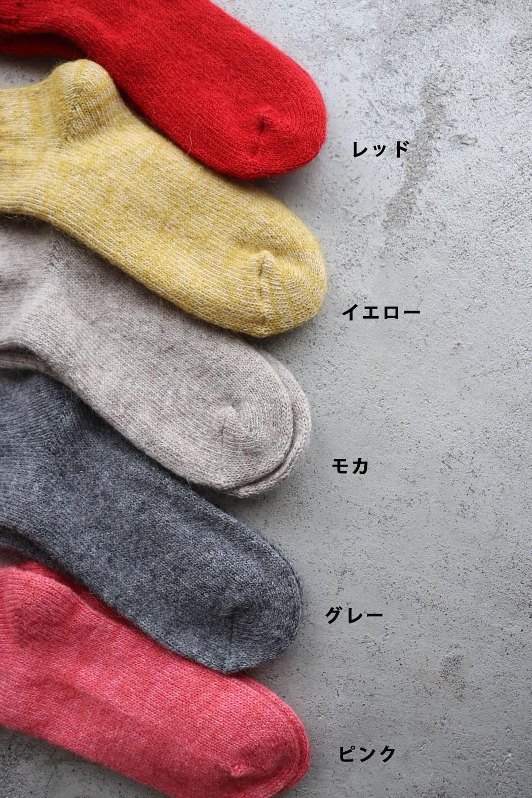 fog linen work（フォグリネンワーク）モヘアソックス ライトグレー