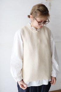 Cotton Linen Mix Knit Vest（HEAVENLY）