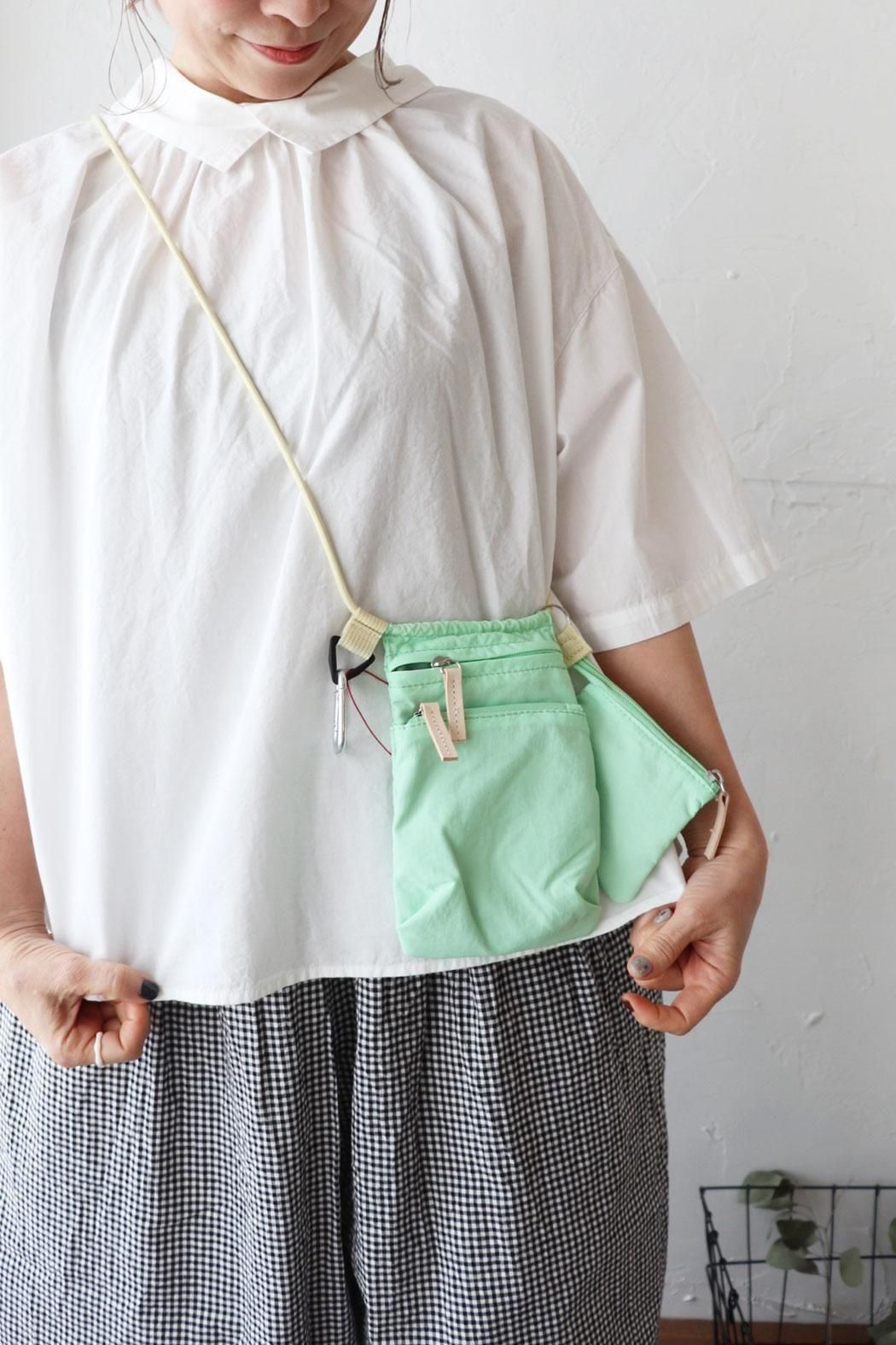 Earthmade｜アースメイド】6ポケット付きミニショルダー｜軽量＆収納力